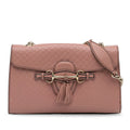 Pre-Owned Authenticated Gucci Medium Microguccissima Emily Shoulder Bag Calf Leather Pink Unisex (Good)