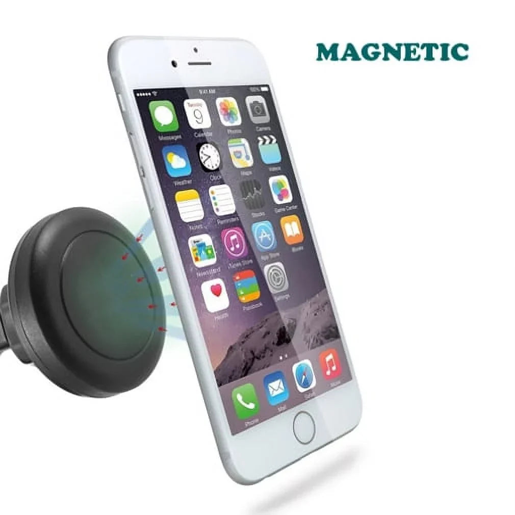 Premium Magnetic Car Mount Dash Windshield Holder Window Rotating Dock Stand Strong Grip Adjustable Suction QQP for Samsung Galaxy J7 Perx V (2017), Mega 2 Note 2 On5 Prevail LTE S4, S5 Active, Mini