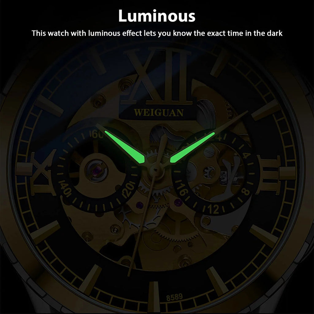 Men Luxury Watch Automatic Mechanical Stainless Steel Business Waterproof Wrist