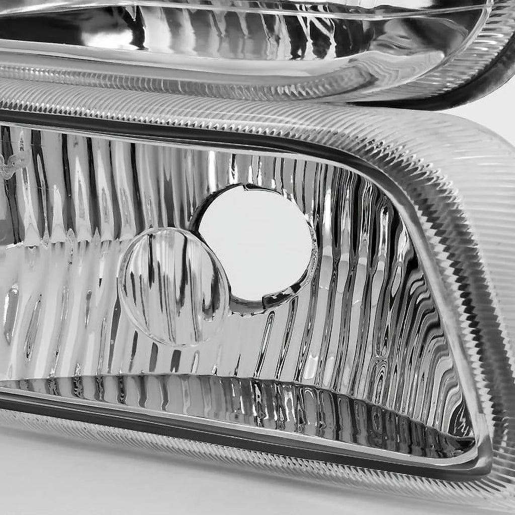 AKKON - For 00-06 Chevy Suburban | 99-02 Silverado | Tahoe Clear Headlights With Corner Bumper Lights Replacement Pair Set