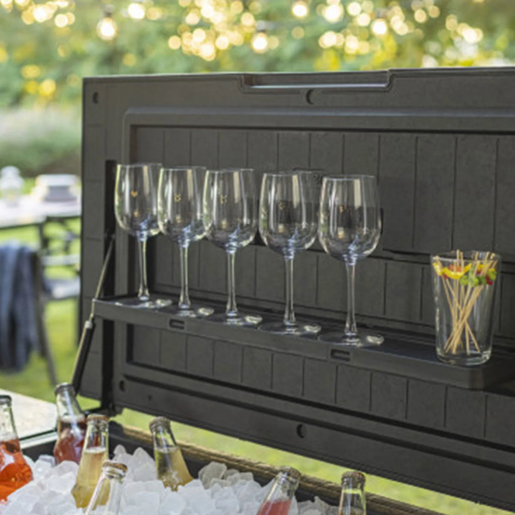 Keter Outdoor Patio Cooler Ice Chest InsuLatitudeed Beverage Bar Cart, Gray