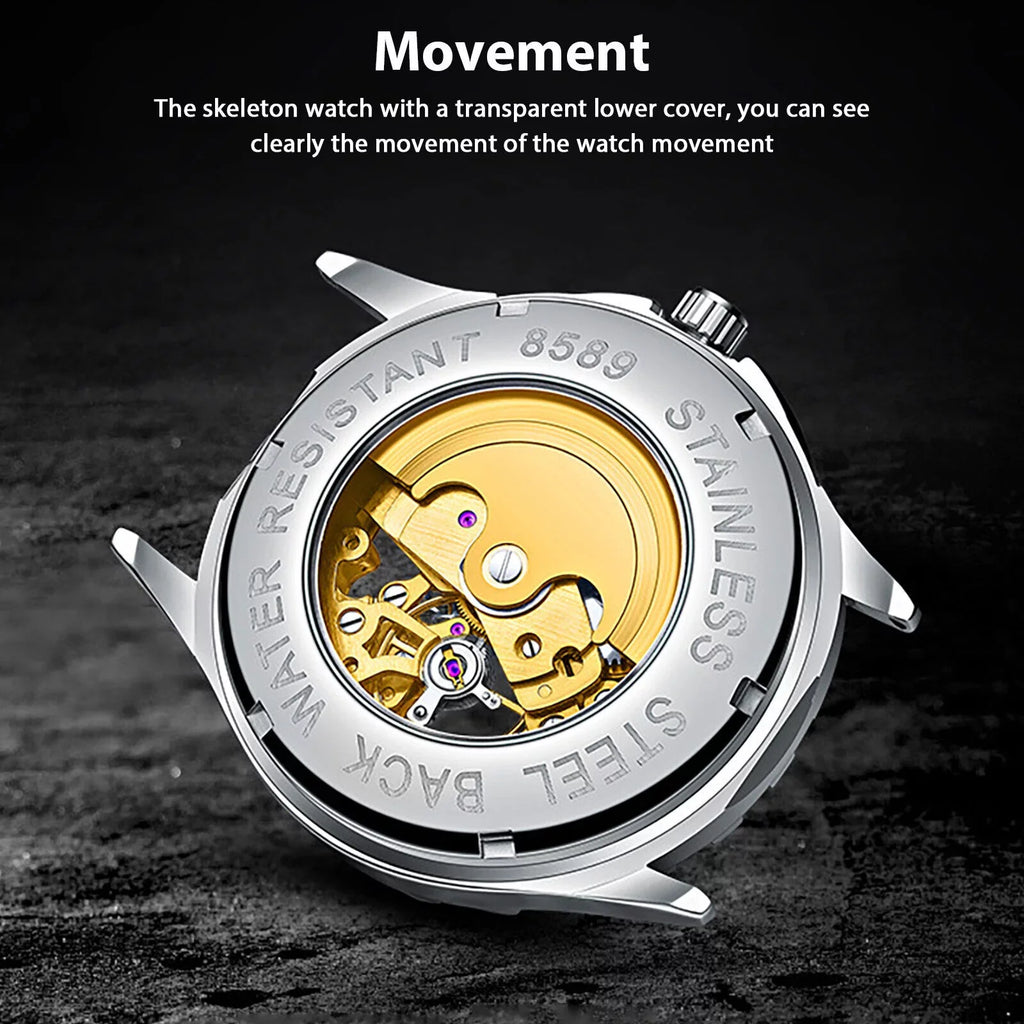 Men Luxury Watch Automatic Mechanical Stainless Steel Business Waterproof Wrist