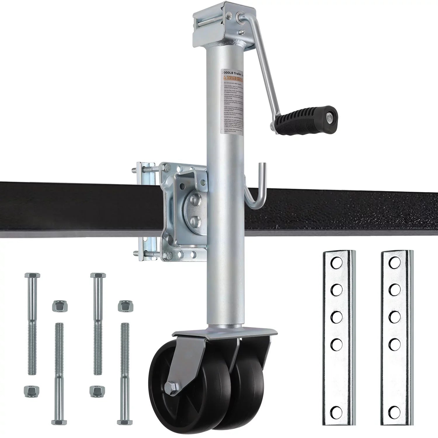 Weize Trailer Jack, Heavy Duty Swivel Boat Trailer Jack with Dual Wheels, 2000 lbs, 14" Lift