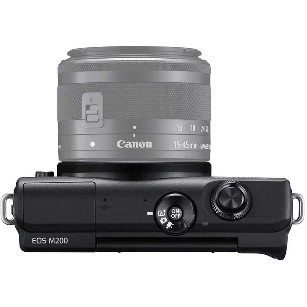 Canon EOS M200 Mirrorless Camera (Black) +15-45mm f/3.5-6.3 IS STM Lens (Graphite) +3 PC Filter +64GB