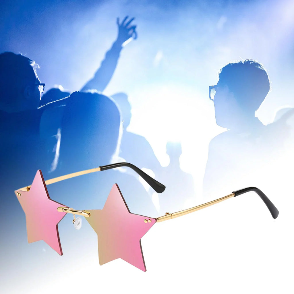 Sharplace 6X Glasses Costume Trendy Dance Rimless Stars Sun Glasses for Women Grey