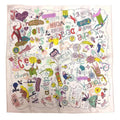Pre-Owned HERMES Hermes Carre 45 Scarf Muffler LES CONFESSIONS Confession Light Pink ROSE PALE/VERT/JA 100% Silk (Like New)