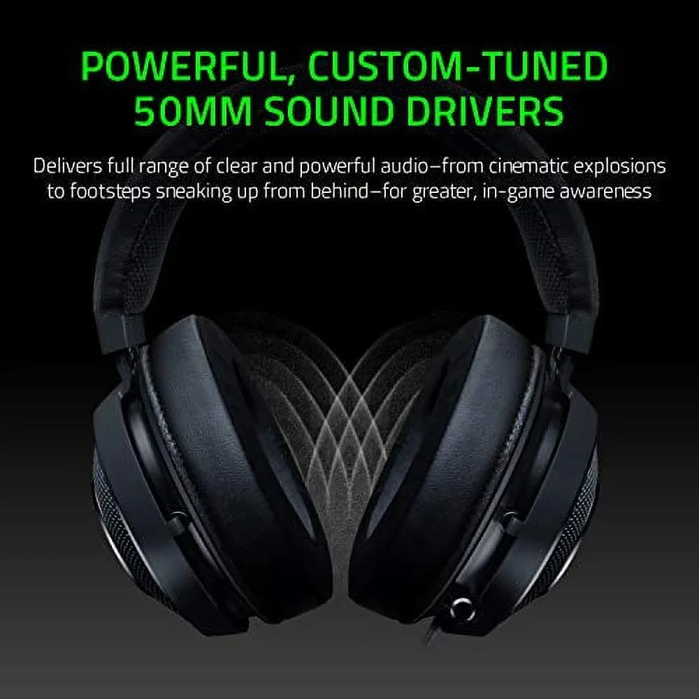 Razer Kraken Tournament Edition THX 7.1 Surround Sound Gaming Headset  Retractable Noise Cancelling Mic - USB DAC -  For PC  PS4  PS5  Nintendo Switch  Xbox One  Xbox Series X &amp; S  M