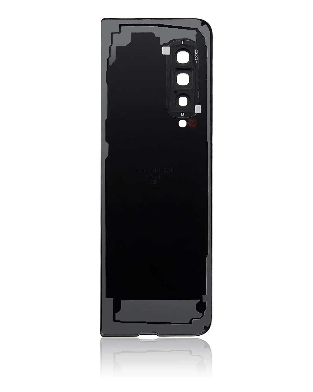 Replacement Back Cover Glass With Camera Lens Compatible For Samsung Galaxy Fold 4G (F900) (Aftermarket Plus) (Cosmos Black)