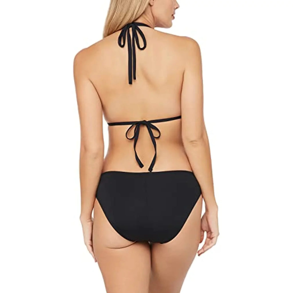 La Blanca Women's Standard Island Goddess Halter Triangle Swimsuit Top, Black, 6