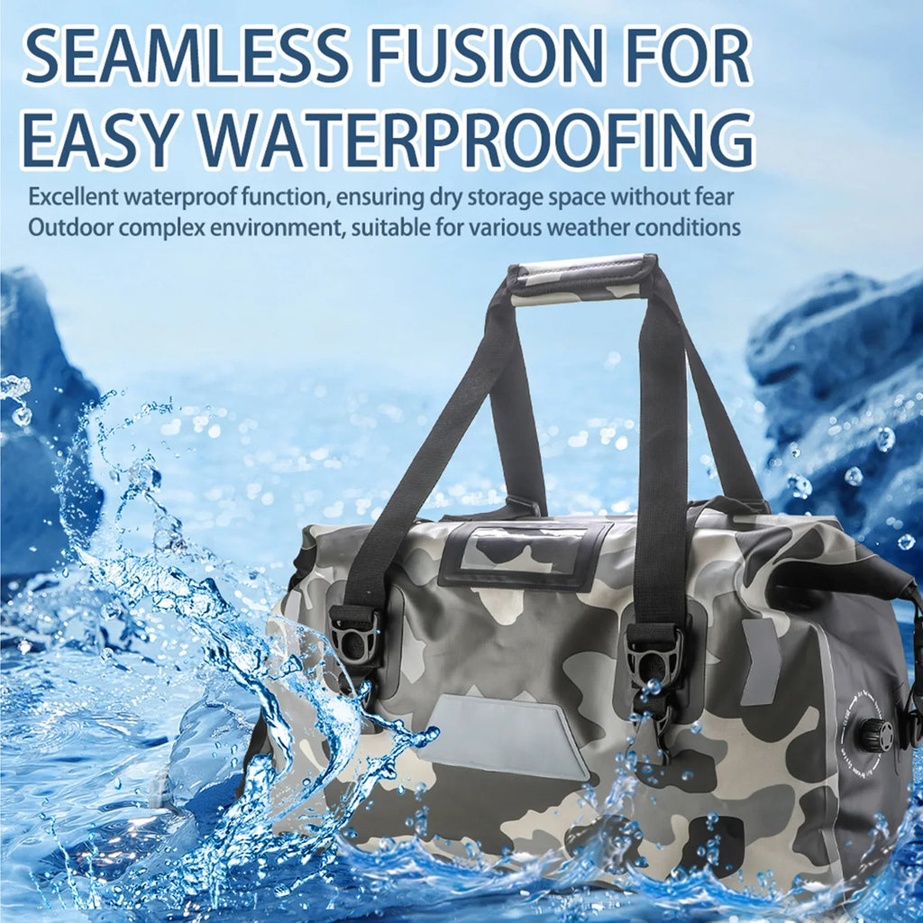 Nebublu Motorcycle Duffel Bag， PVC Waterproof Luggage for Hiking and Camping