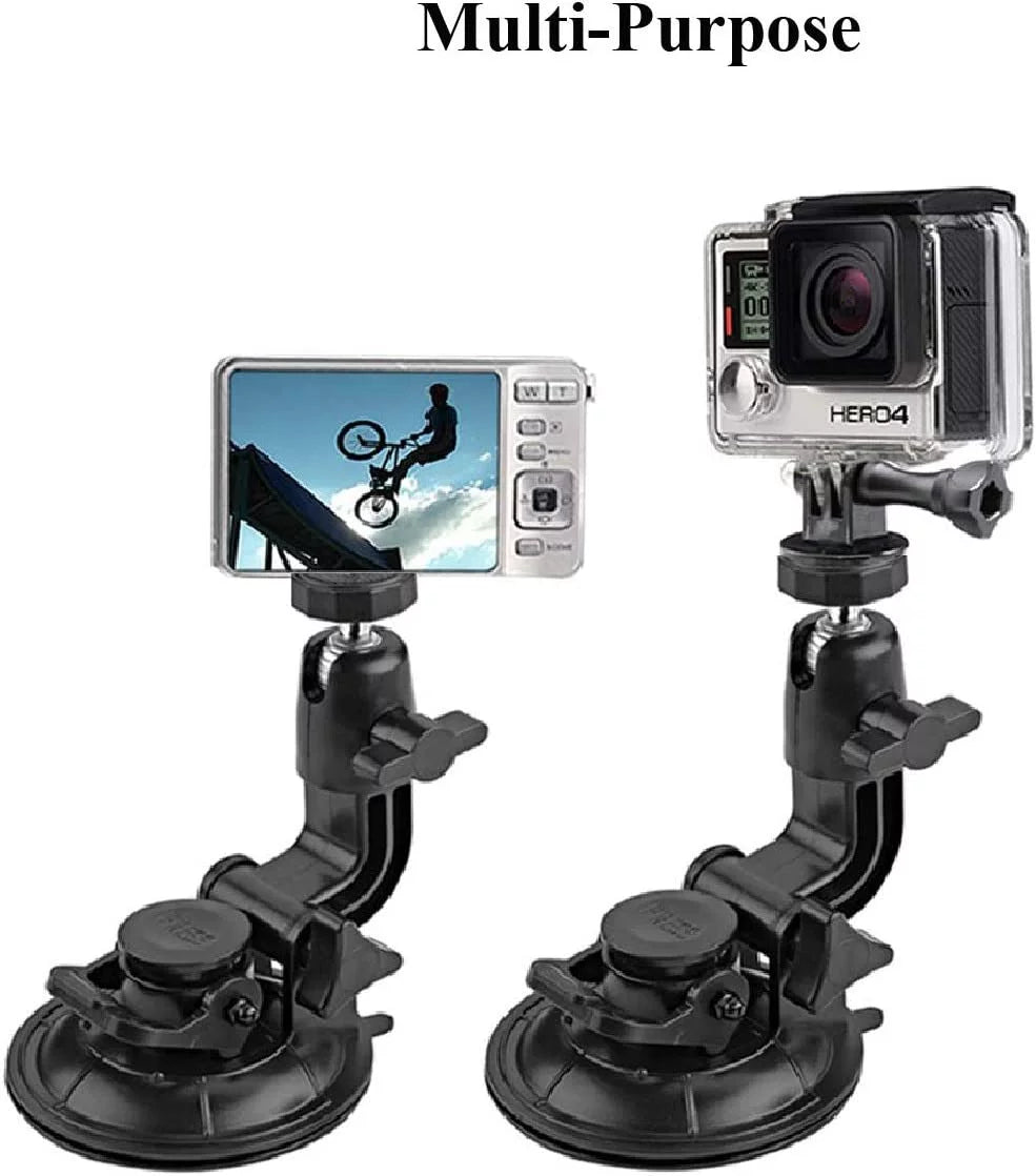 Suction Cup Car Mount Stand Tripod Adapter with Safety Tether Outdoor Indoor for Gopro Hero Session 9 8 7 6 5 4 3+ 3 2