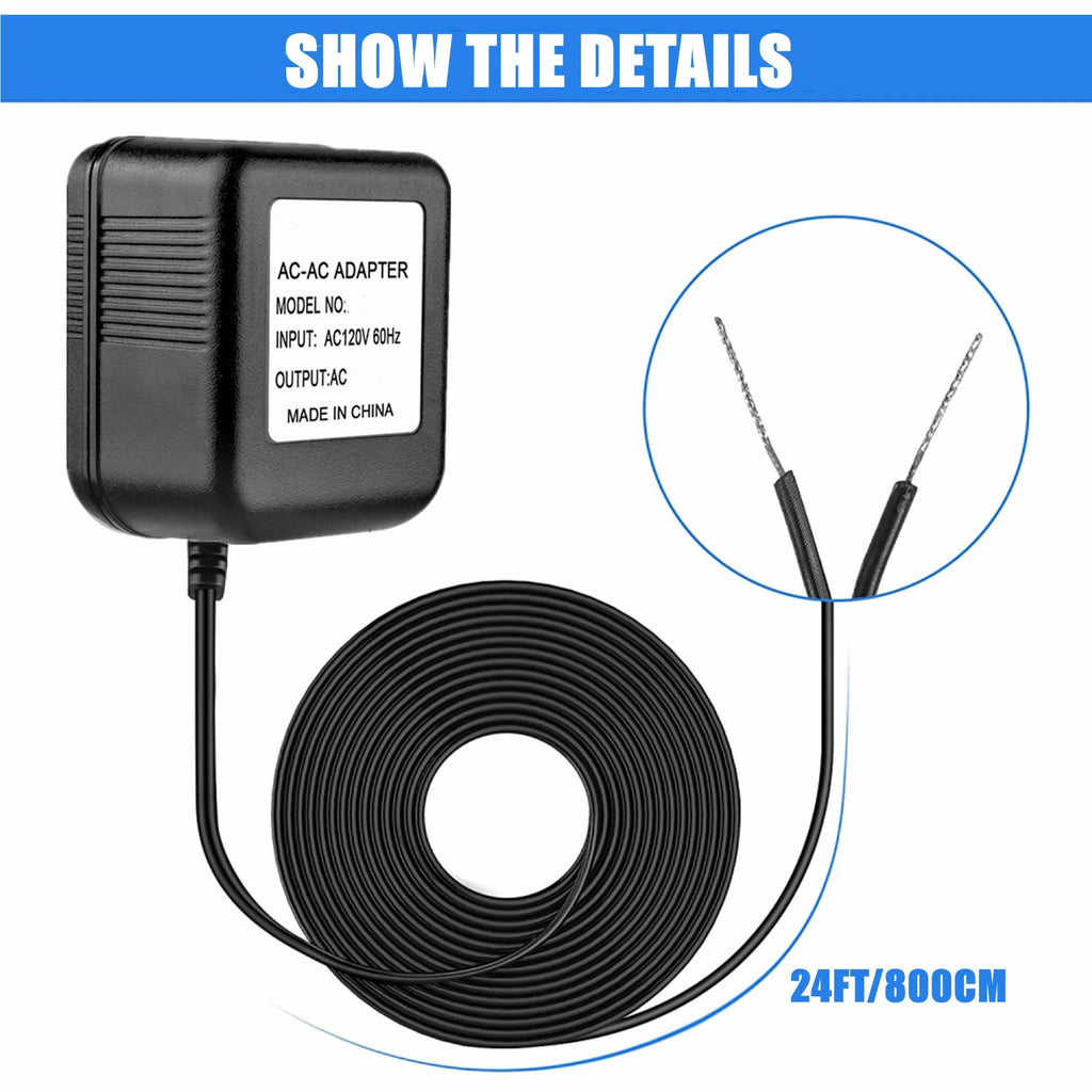 FITE ON Compatible 8m/26ft 18V AC-AC Adapter Charger Power Replacement for Nest Hello/Zmodo Greet Doorbell Plug