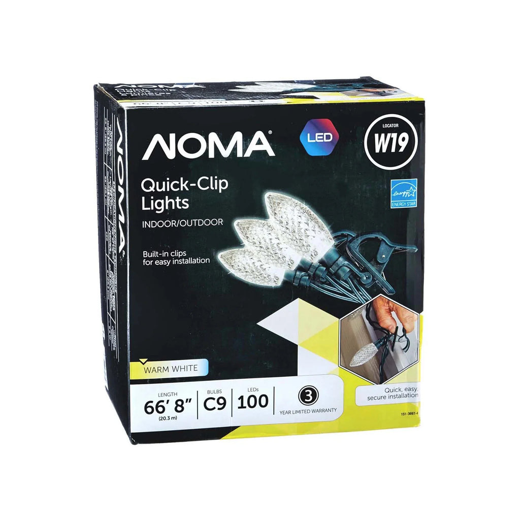NOMA Quick Clip C9 LED 100 Warm Bulbs Christmas String Lights (3 Pack)