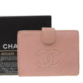 Pre-Owned Chanel CHANEL fold wallet with gama mouth caviar skin pink A13497 seal 8 model coco mark logo (Fair)