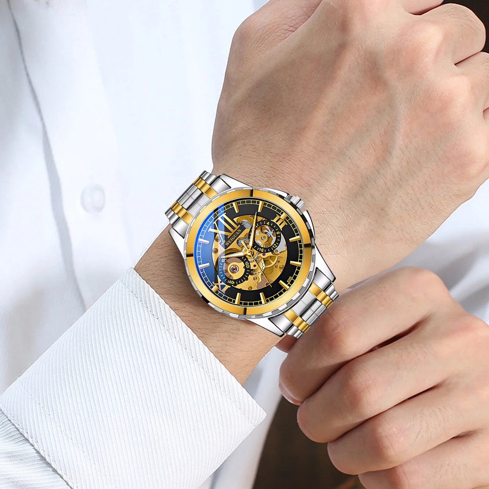 Men Luxury Watch Automatic Mechanical Stainless Steel Business Waterproof Wrist