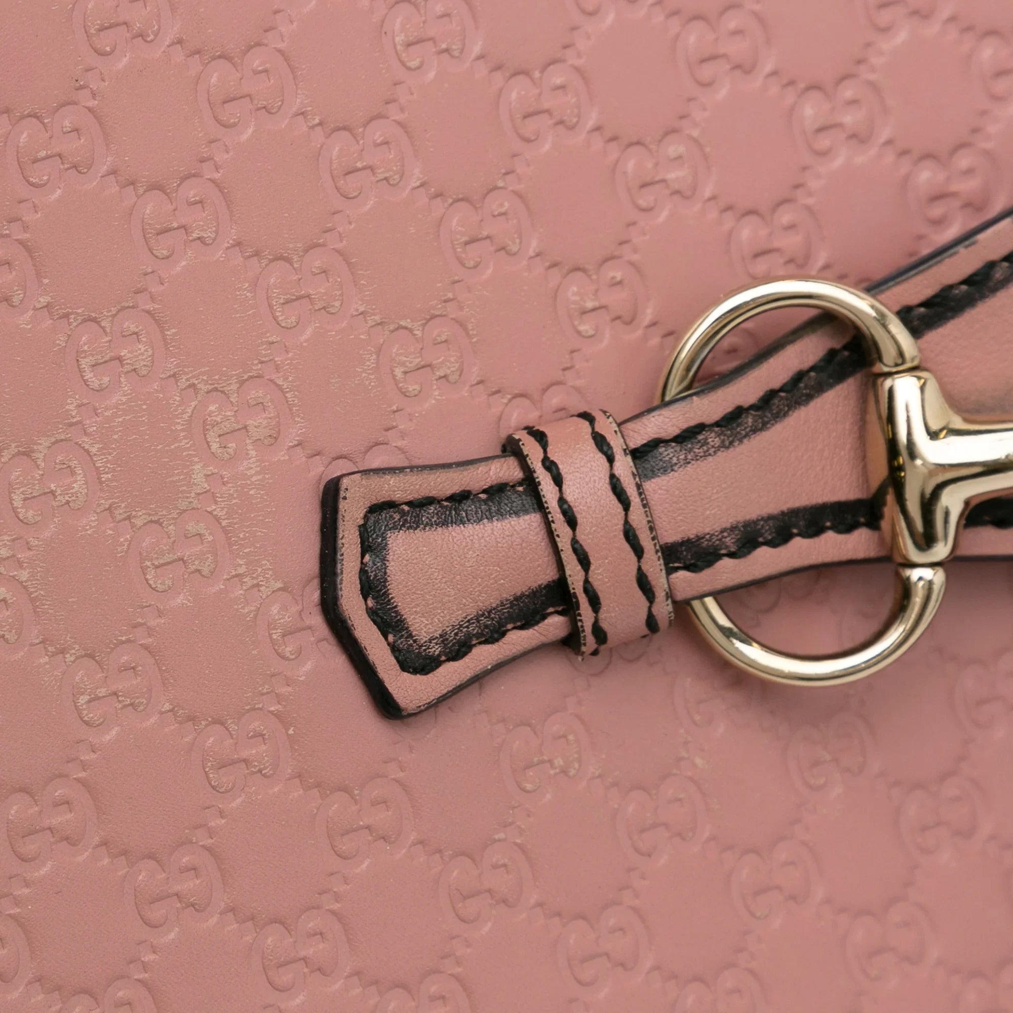 Pre-Owned Authenticated Gucci Medium Microguccissima Emily Shoulder Bag Calf Leather Pink Unisex (Good)