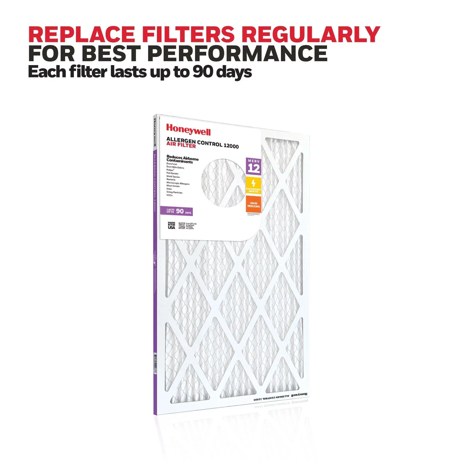 Honeywell 14x20x1 MERV 12 Pleated HVAC Furnace Air Filter- 12 Pack