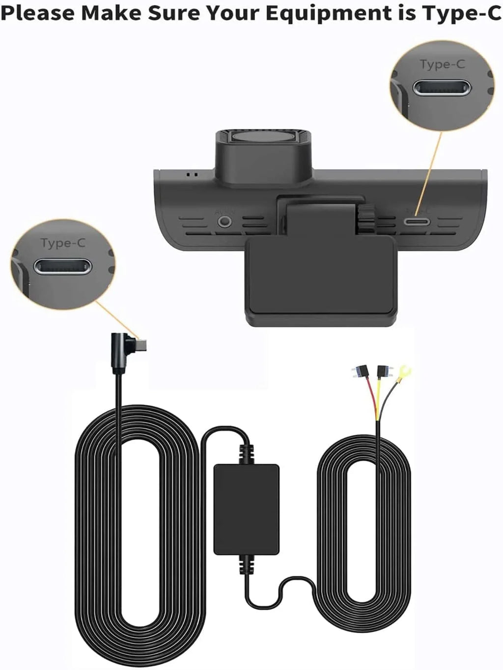 4K Dash Cam with Wi-Fi, GPS Front Camera, and Type-C Hardwire Kit