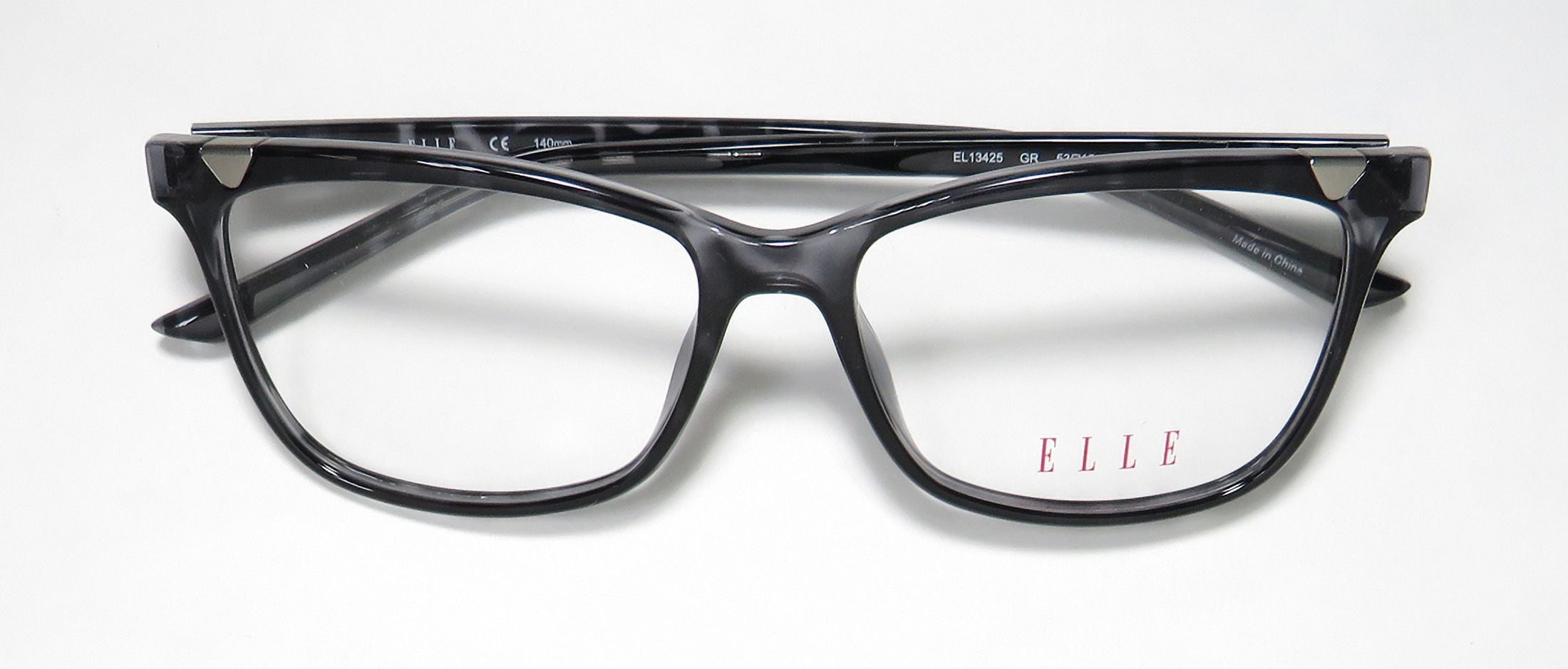 NEW ELLE 13425 WOMENS/LADIES CAT EYE FULL-RIM GRAY AFFORDABLE DESIGNER CAT EYE CASUAL BUDGET FRAME DEMO LENSES 53-15-140 EYEGLASSES/SPECTACLES