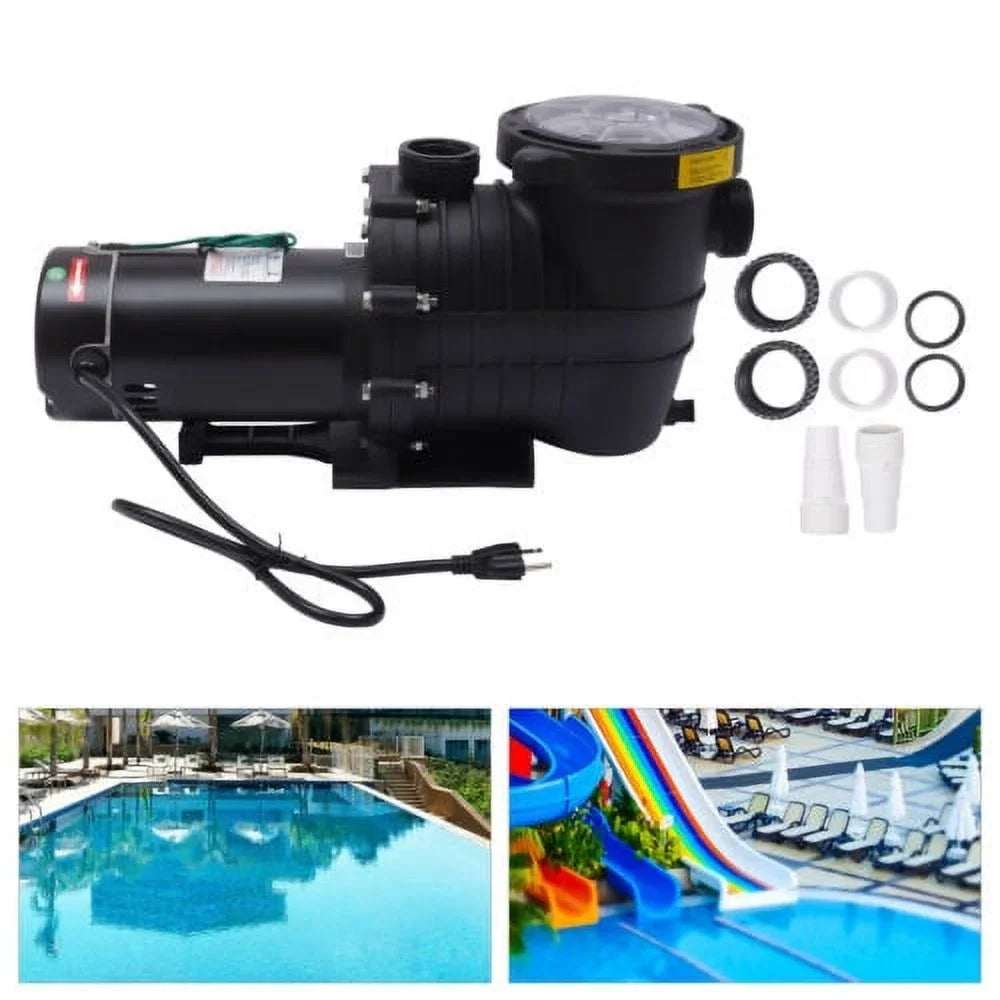 Wuzstar 2HP Pool Pump In/Above Ground Swimming Pool Pumps Motor W/Strainer 410-300L/min 118GPM, 110-120V