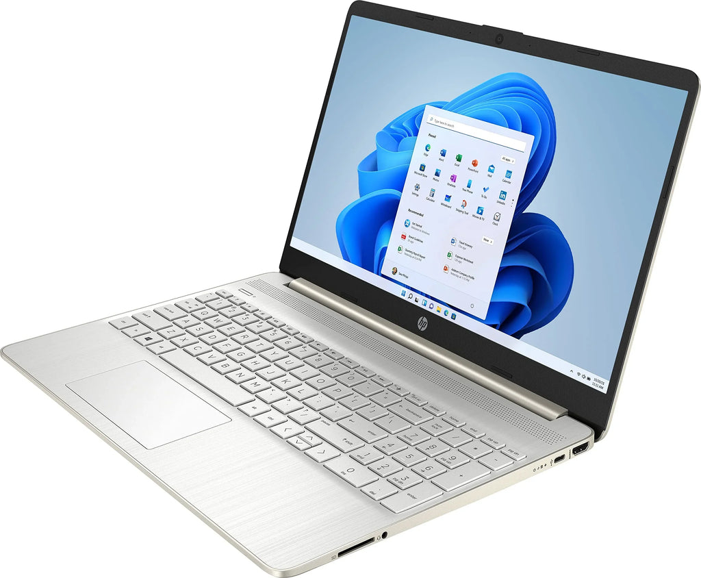 HP 2022 15.6" FHD Micro-Ege Display Laptop PC Intel 11th Gen 4-Core i5-1135G7 12GB DDR4 RAM 256GB NVMe SSD Intel Iris Xe Graphics Webcam HDMI WiFi AC BT USB-C Silver Windows 10 Pro w/RE USB Drive
