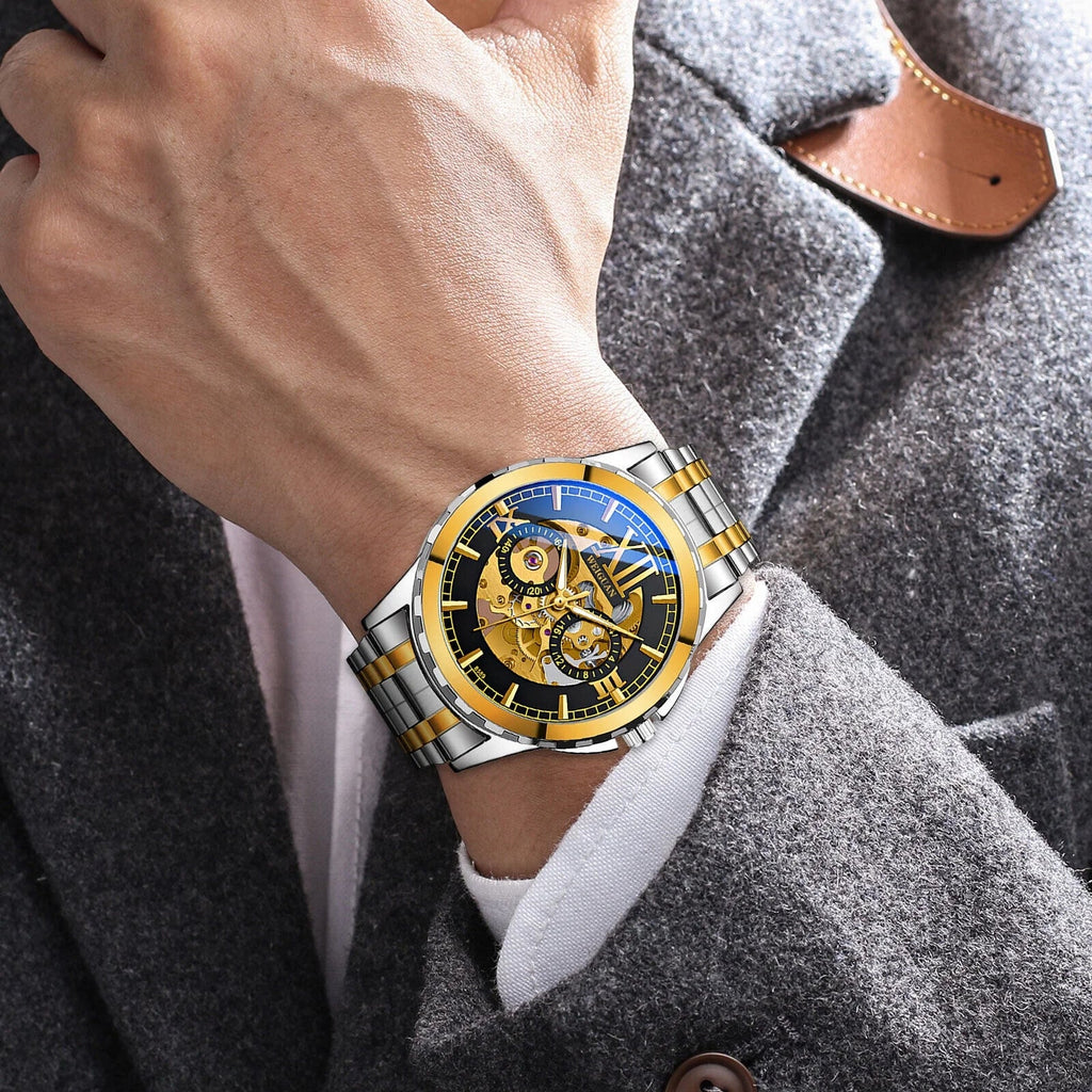 Men Luxury Watch Automatic Mechanical Stainless Steel Business Waterproof Wrist
