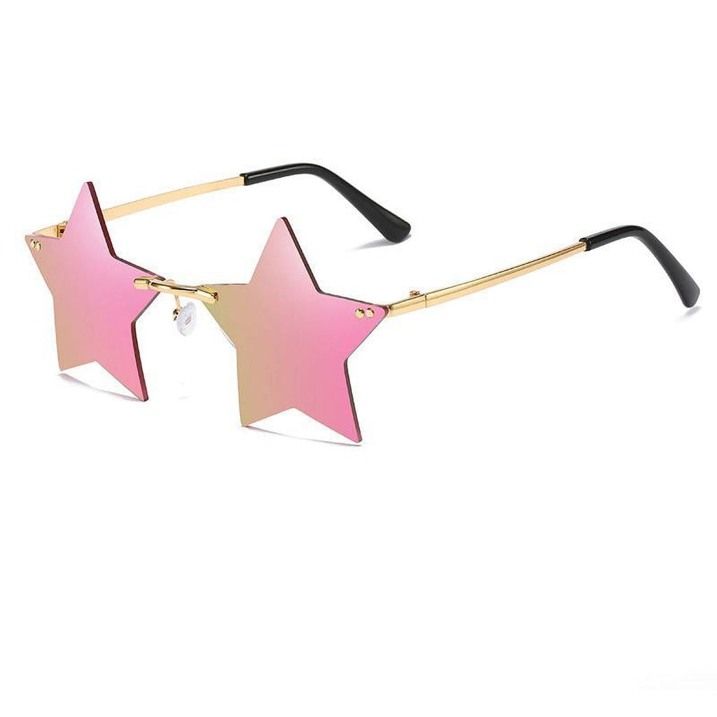 Sharplace 6X Glasses Costume Trendy Dance Rimless Stars Sun Glasses for Women Grey
