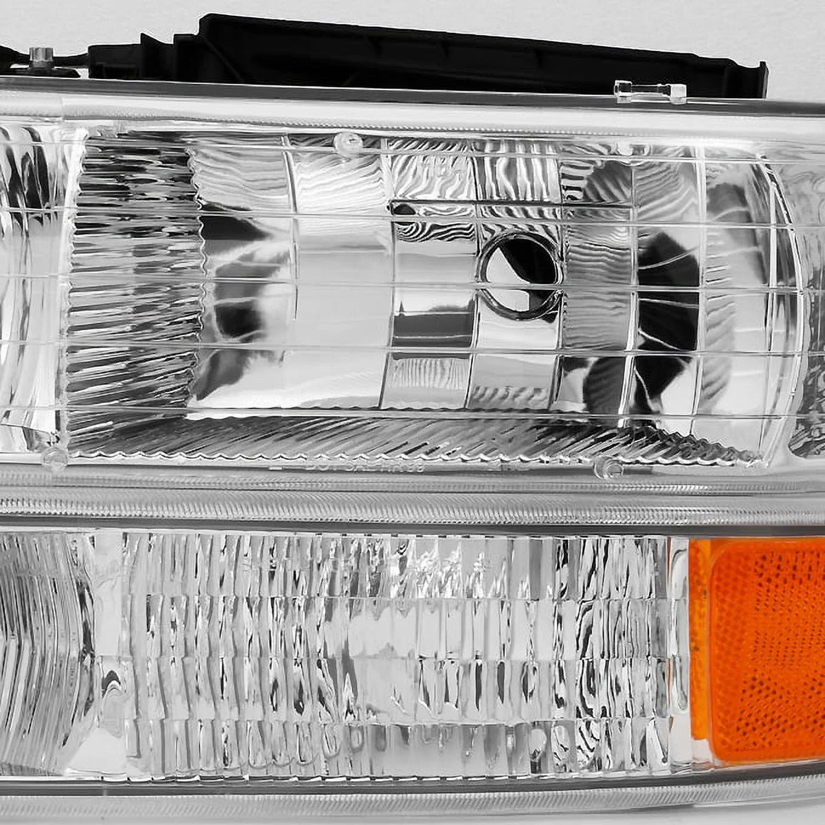 AKKON - For 00-06 Chevy Suburban | 99-02 Silverado | Tahoe Clear Headlights With Corner Bumper Lights Replacement Pair Set