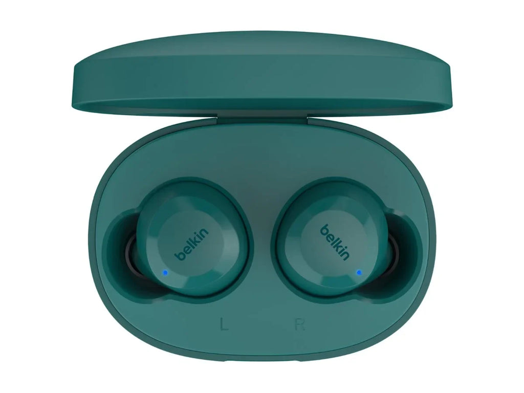 Belkin SoundForm™ Bolt, True Wireless Earbuds, Wireless Charging, IPX5 Sweat and Water Resistant, USB-C, Up to 28 Hours of Battery Life, iPhone, Galaxy, Pixel and More - Teal
