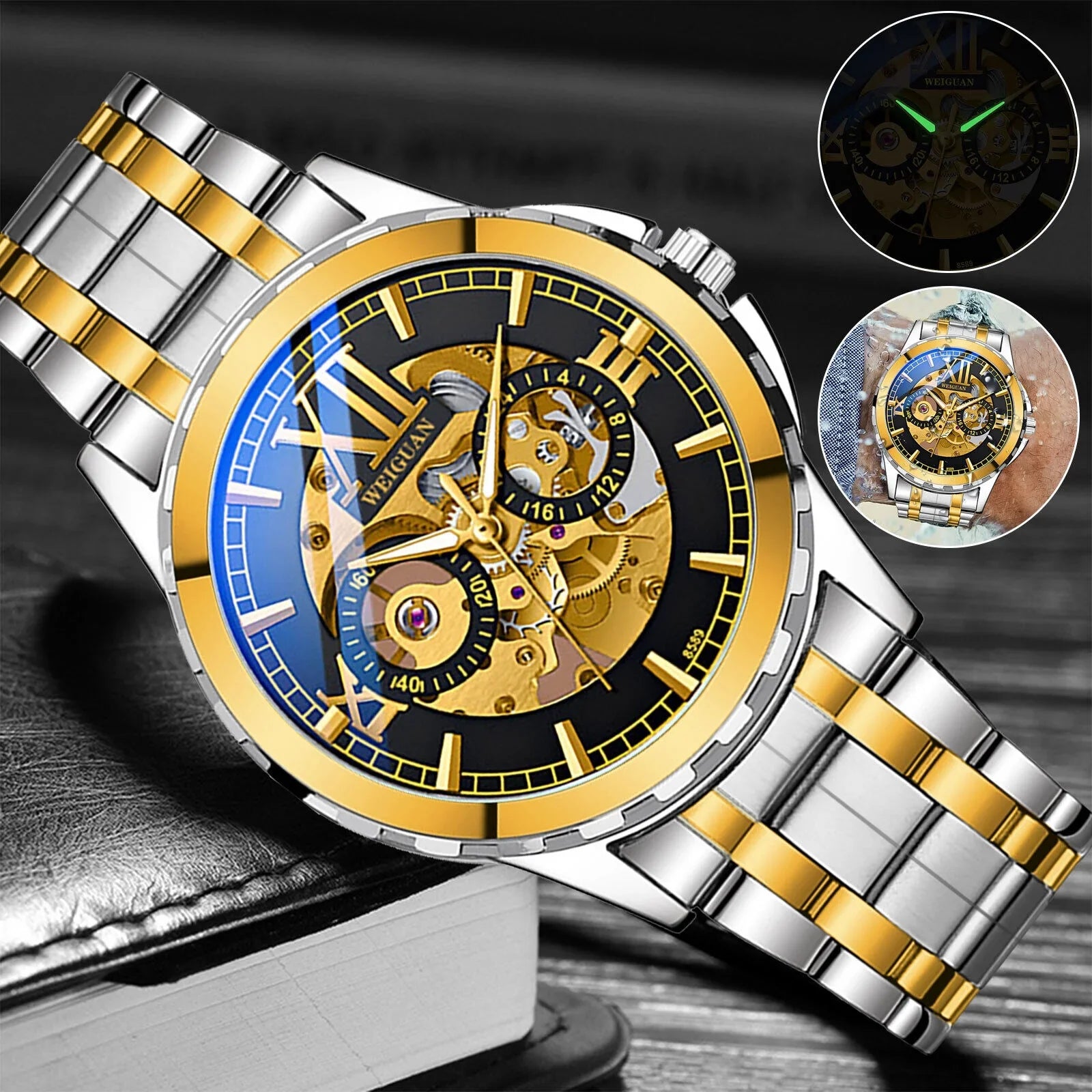 Men Luxury Watch Automatic Mechanical Stainless Steel Business Waterproof Wrist