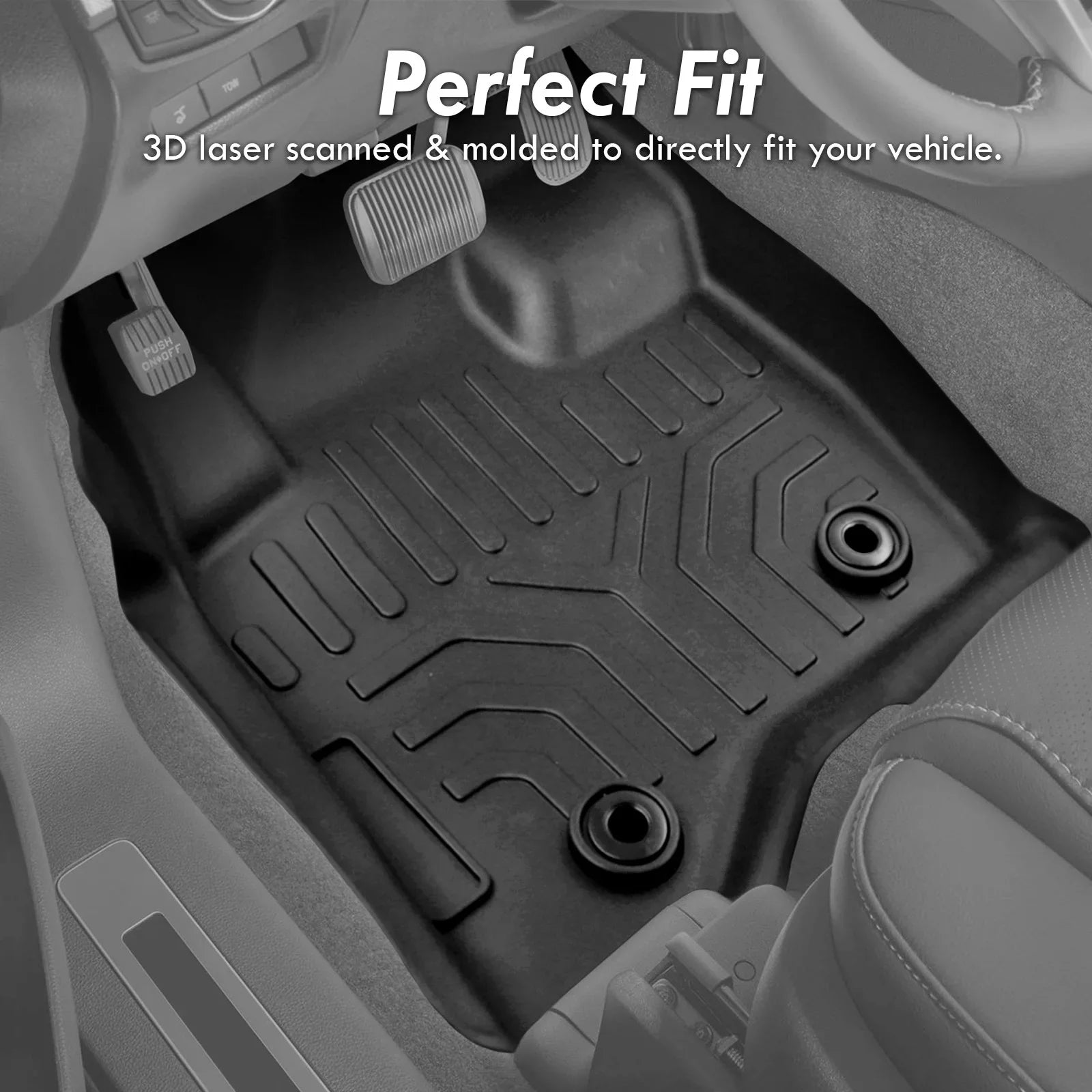AJP Distributors 3-Piece All Weather Season Proof Guard TPE Rubber Floor Mats Liner Front Rear Set Compatible/Replacement For Honda CR-V CRV SUV RW RT 2017 2018 2019 2020 2021 2022 17 18 19 20 21 22