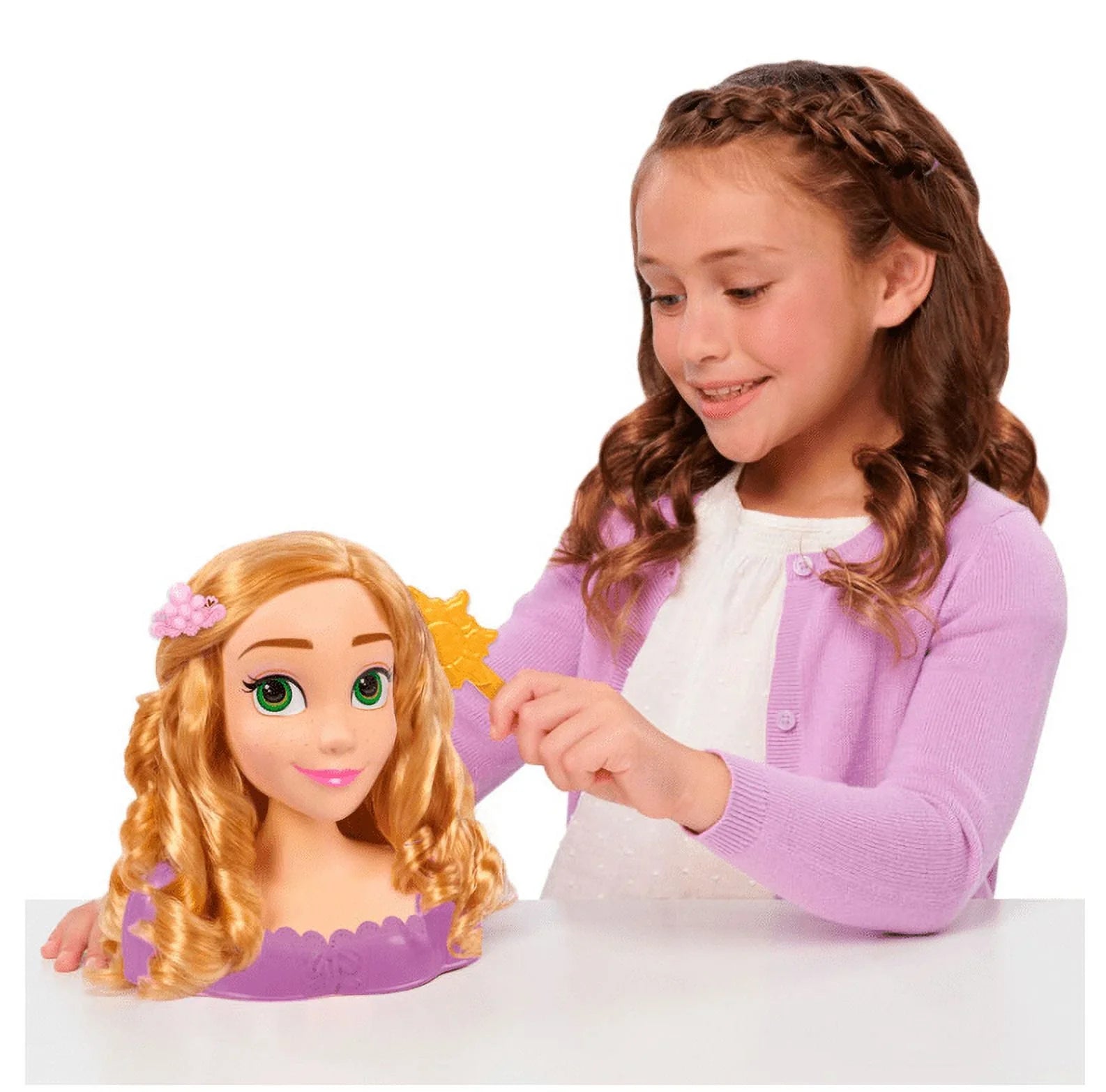 Disney Princess Rapunzel Styling Head, 7 Pieces, Pretend Play, Officially Licensed Kids Toys for Ages 3