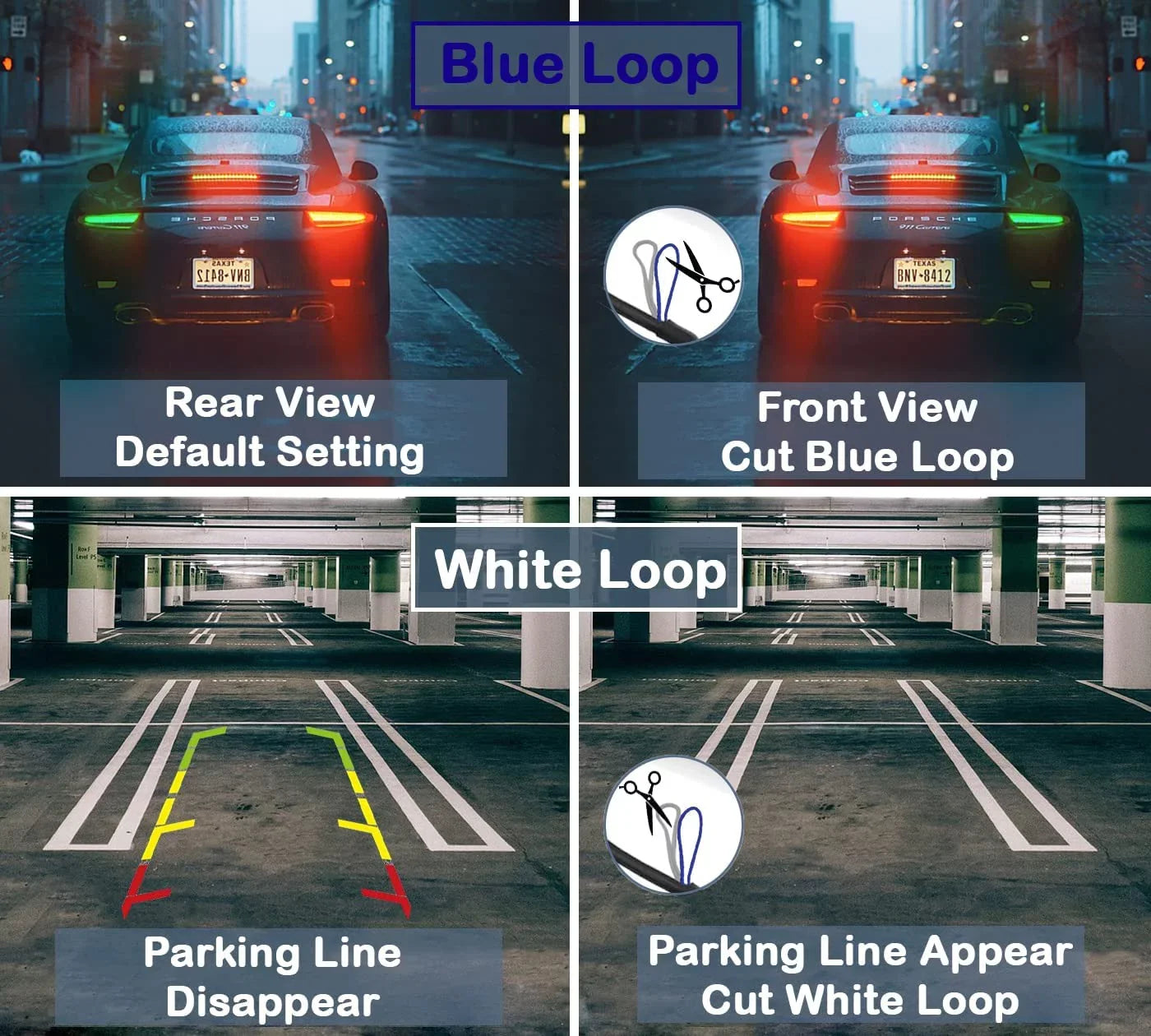 CAM123 Backup Camera Frame License PLatitudee HD Night Vision Rear View 170° Angle Waterproof Compatible with Jensen Car Radio CAR110W CAR710 CAR710X CAR8000 CAR910W CAR910X CDR7011 CM901MIR CMR2720