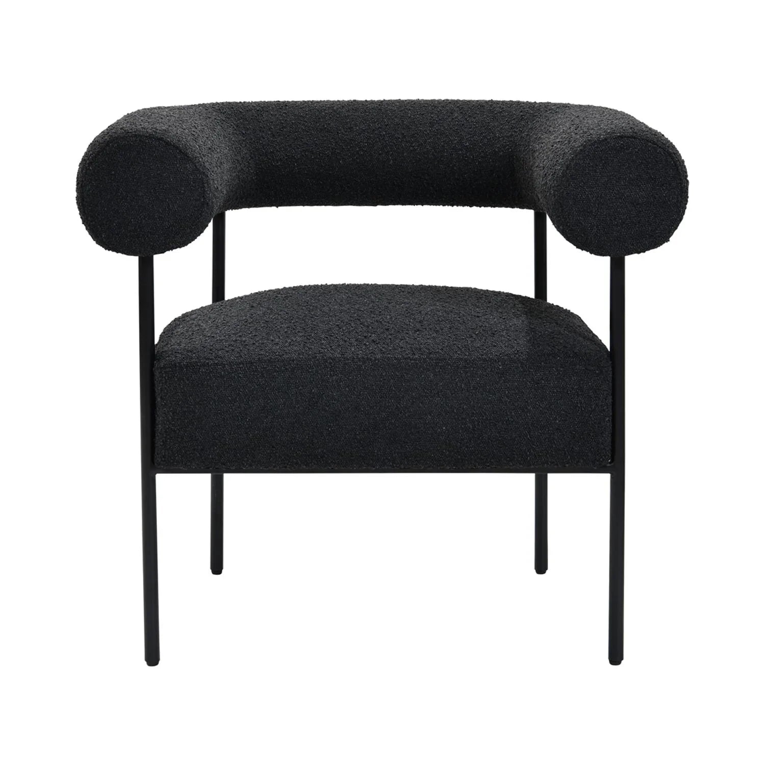 Palma Black Boucle Metal Arm Chair