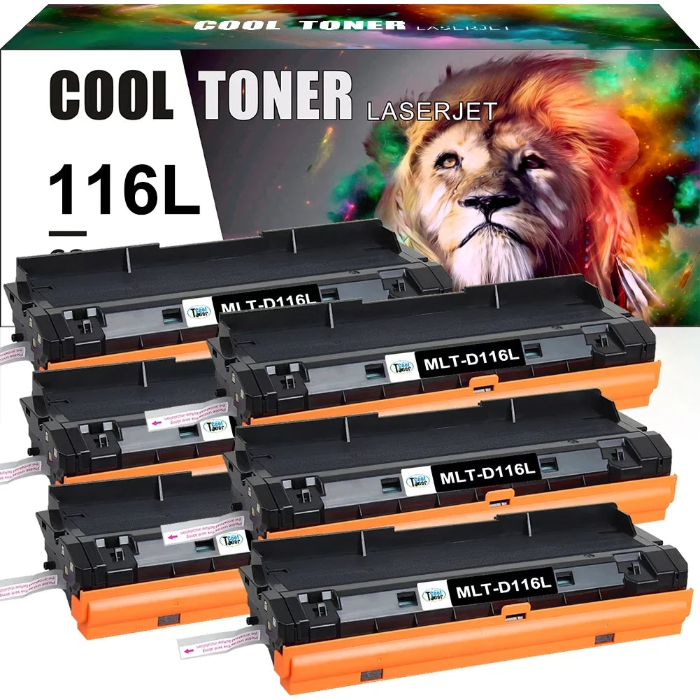 Cool Toner Compatible Toner for Samsung 116L MLTD116L D116L MLT-D116L SL-M2625D SL-M2825DW SL-M2835DW (Black, 6 Pack)
