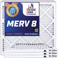 Filter King 12.5x16.5x1a Air Filter | 4-PACK | MERV 8 HVAC Pleated A/C Furnace Filters | MADE IN USA | Actual Size: 12.5 x 16.5 x .75"
