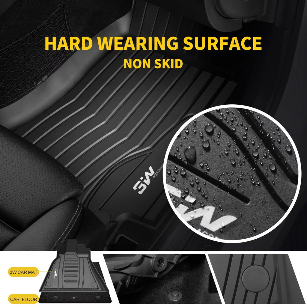 3W Cargo Liner Compatible for Toyota Sienna 8 seats 2021-2023 TPE All Weather Custom Fit Trunk Mat for 2021 2022 Toyota Sienna ( (for Spare Tire Model ), Black