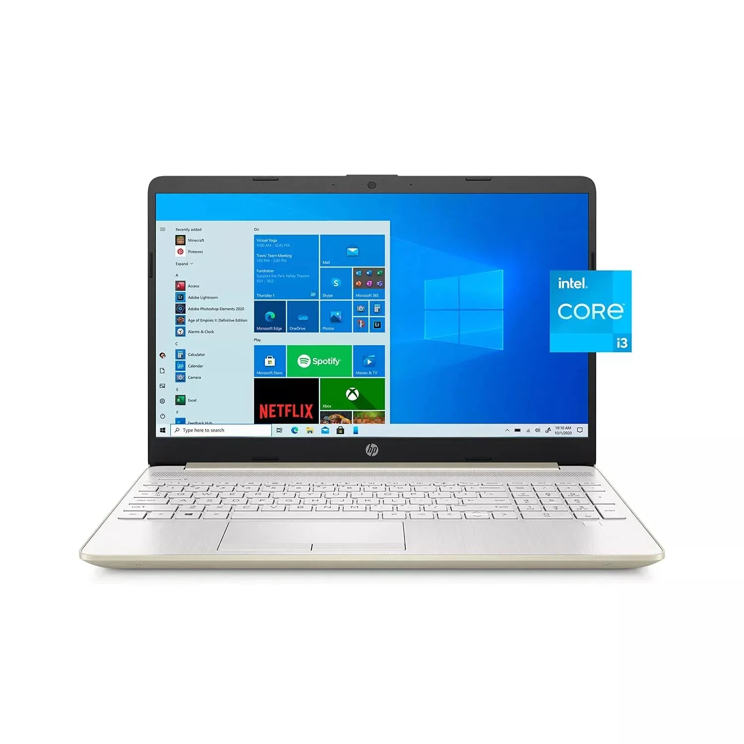 2022 HP 15.6" FHD Laptop PC Intel 11th 4-Core i5-1135G7 24GB DDR4 RAM 512GB NVMe SSD Intel Iris Xe Graphics Webcam HDMI WiFi AC RJ45 BT USB-C Backlit Keyboard Gold Windows 10 Pro w/RE Accessories
