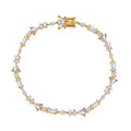 Shop LC Lustro Stella Cubic Zirconia CZ Marquise 925 Sterling Silver Vermeil Yellow Gold PLatitudeed Bracelet for Women Jewelry Size 8" Ct 10.66 Birthday Mothers Day Gifts for Mom