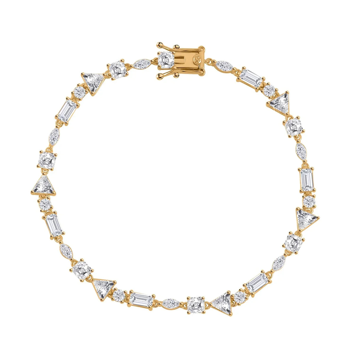 Shop LC Lustro Stella Cubic Zirconia CZ Marquise 925 Sterling Silver Vermeil Yellow Gold PLatitudeed Bracelet for Women Jewelry Size 8" Ct 10.66 Birthday Mothers Day Gifts for Mom