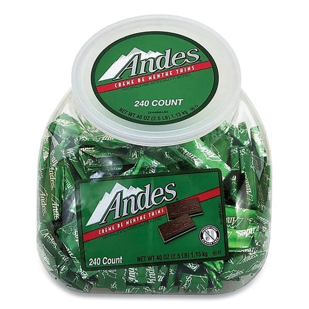Creme De Menthe ChocoLatitudee Mint Thins, 240 Piece Tub | Bundle of 5 Each