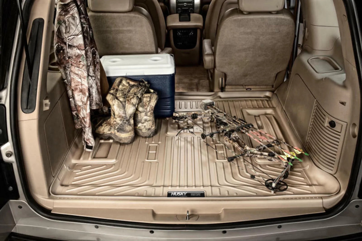 Husky by RealTruck Weatherbeater Series Cargo Liner Black Compatible with 12-19 Toyota Highlander; Compatible with to back of 2nd row Seats over foldered 3rd row Seats