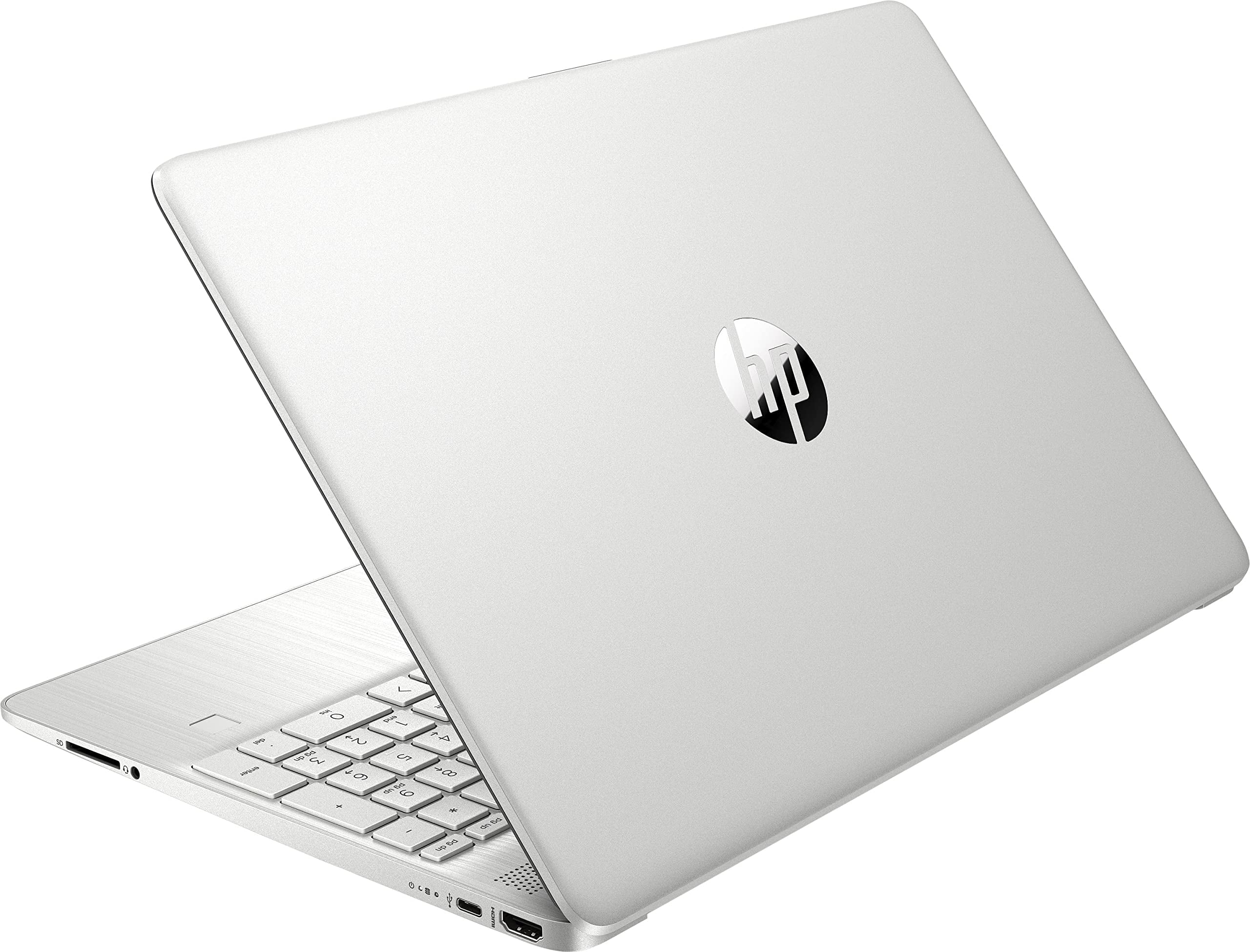 HP 2022 15.6" FHD Micro-Ege Display Laptop PC Intel 11th Gen 4-Core i5-1135G7 12GB DDR4 RAM 256GB NVMe SSD Intel Iris Xe Graphics Webcam HDMI WiFi AC BT USB-C Silver Windows 10 Pro w/RE USB Drive