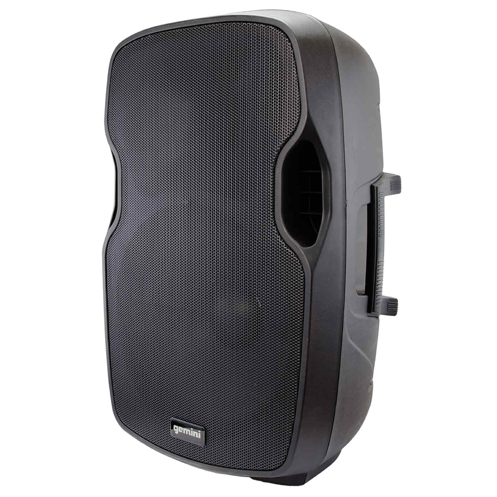 (2) Gemini AS-1500P 15" Active Speakers with GMU-M100 Single Channel UHF Microphone Package