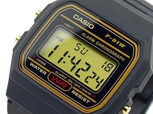 Casio Gold/Black Digital Mens Watch F-91W-1HDG