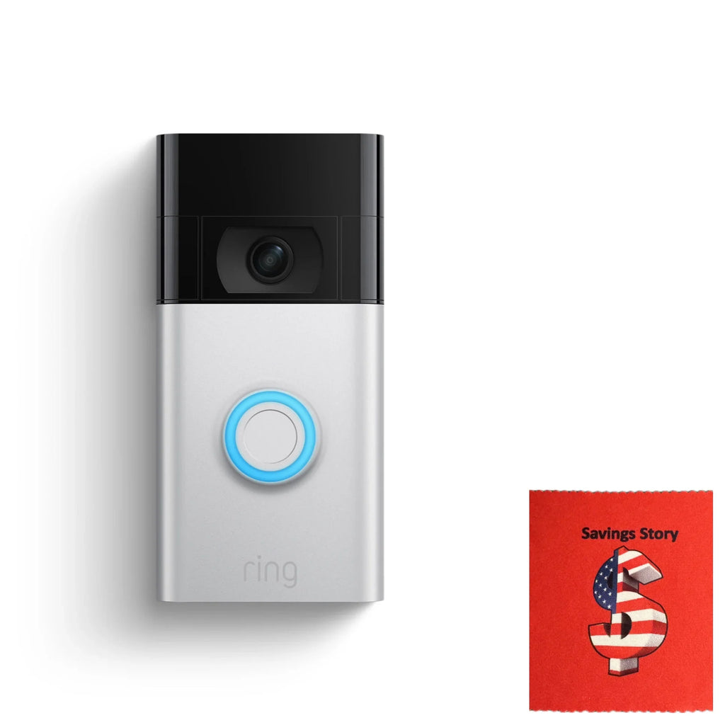 Ring_Video Doorbell Battery or Wired Satin , 1080p , Savings Story Cleaning Cloth, Camera, 6 in