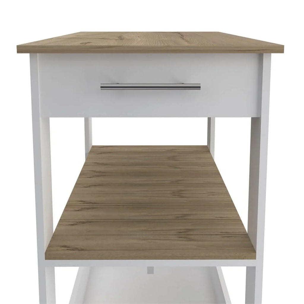 Home Square 2-Piece Set with Wood Kitchen Island and Utility Sink