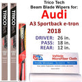 2018 Audi A3 Sportback e-tron Beam Blade Wipers (Set of 3) w/Rear Wiper