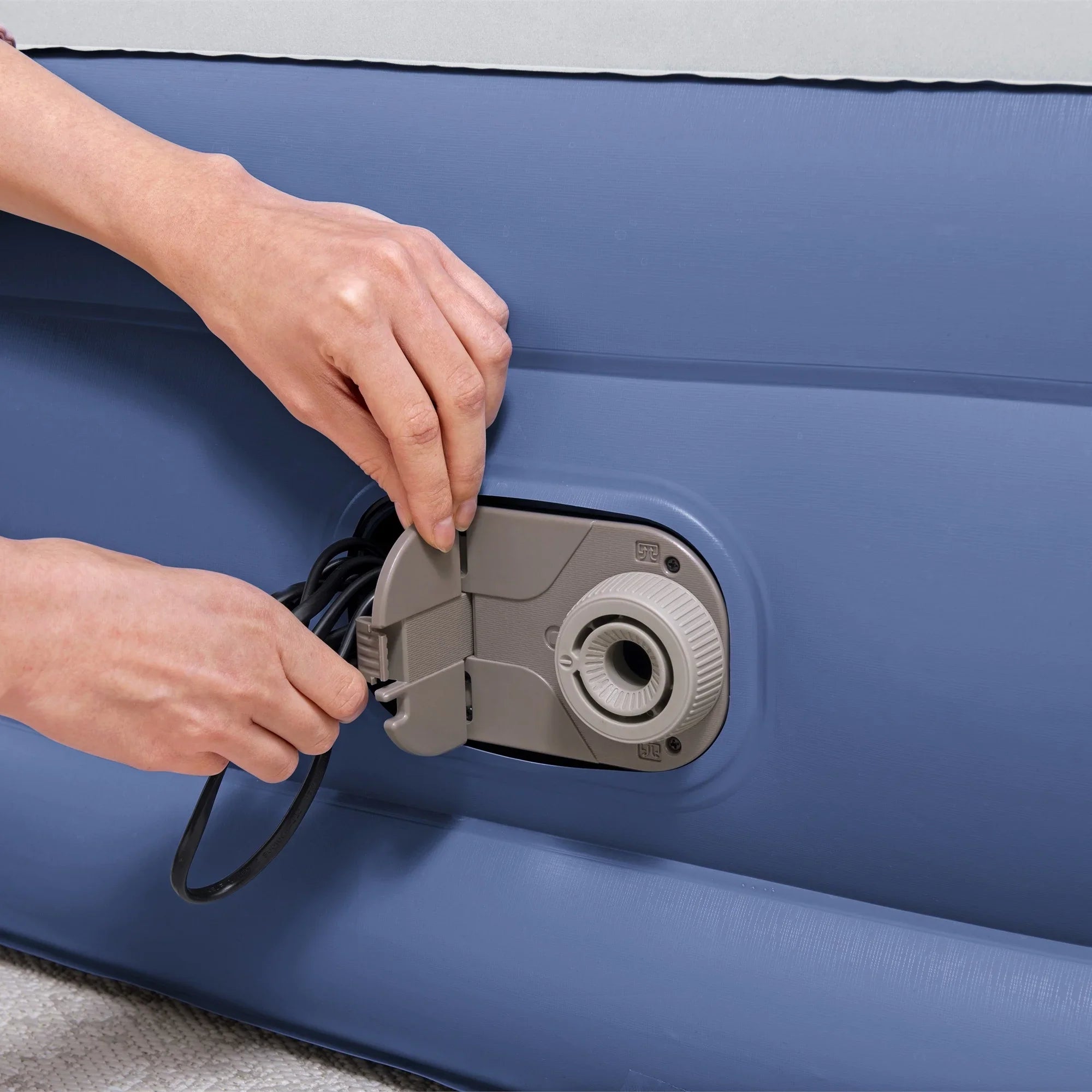 Bestway Tritech Air Mattress Twin 18” with Built-in AC Pump and Antimicrobial Coating