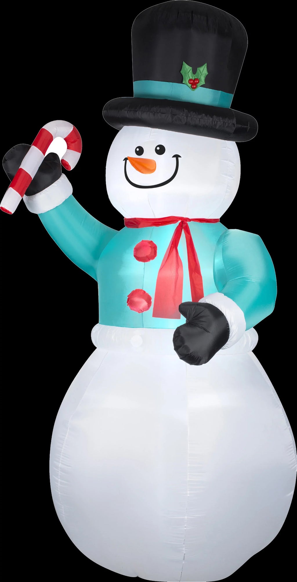 Snowman with Candy Cane Airblown Christmas Decoration